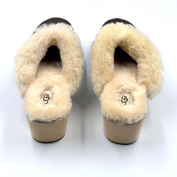 Sz 9 - Ugg Australia Kalie Leather Stud Sheepskin Clogs - Picture 2 of 10